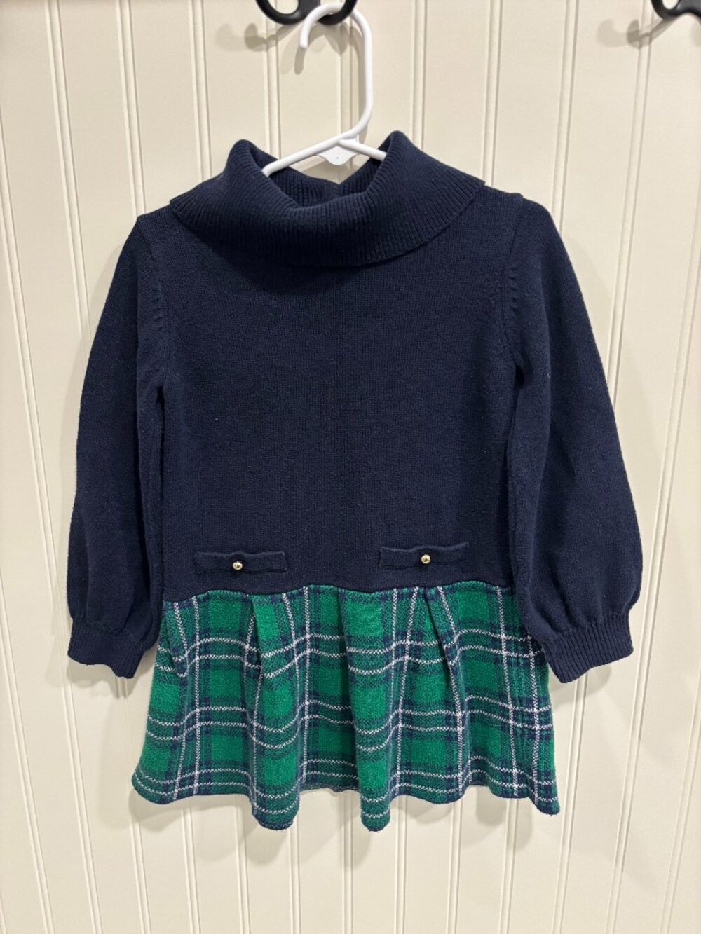 Janie & Jack Plaid Sweater Dress with adorable turtleneck